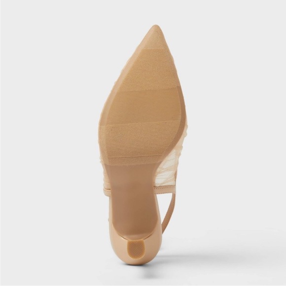 Women’s Abigail Pleated Mesh Sling Back Heels - 7.5 - NWT - Picture 4 of 5